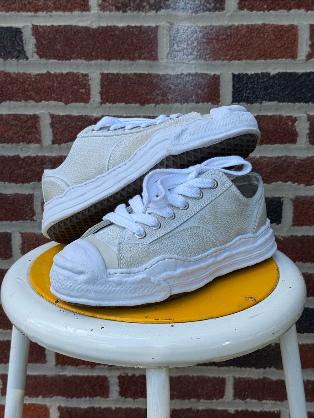 Maison MIHARA YASUHIRO Hank OG Sole Brushed Leather Sneakers White EU 41 US 8